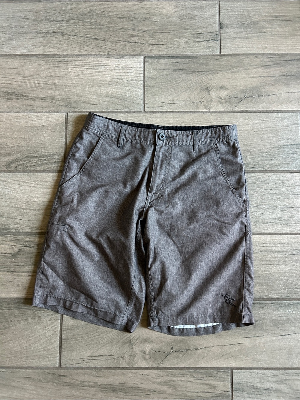Men's Flat Front Gray Performance Shorts